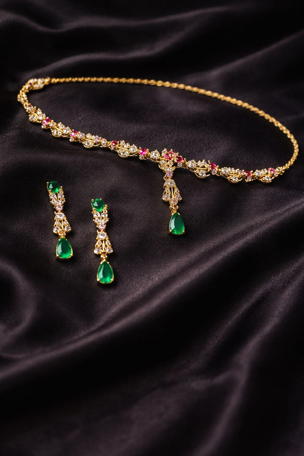 Floral Emerald Charm Set