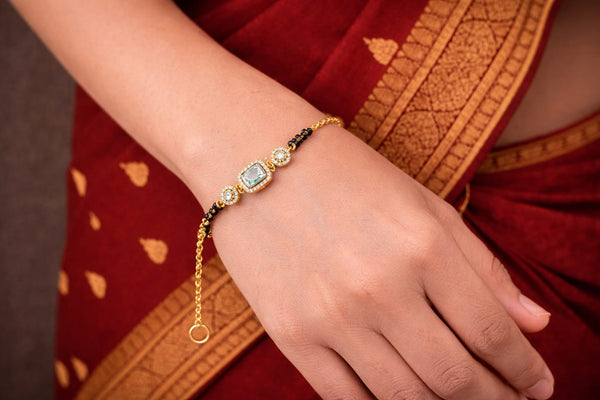 Emerald Halo Royale Mangalsutra Bracelet”