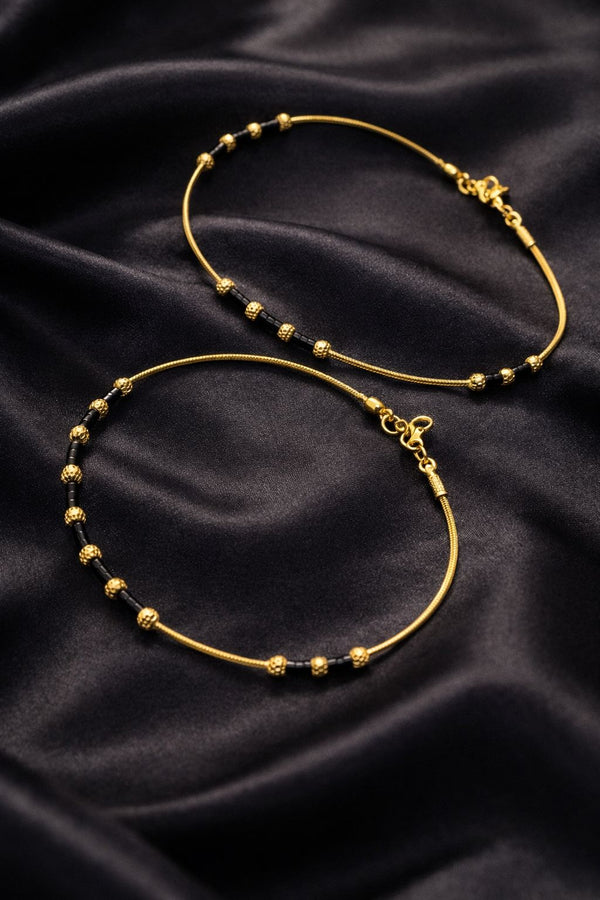 Noir Luxe Beaded Anklet
