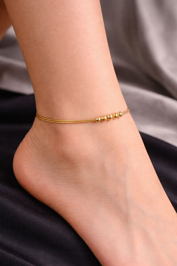 Golden Cluster Charm Anklet