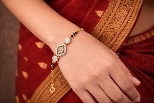 Floral Teardrop Elegance Mangalsutra Bracelet