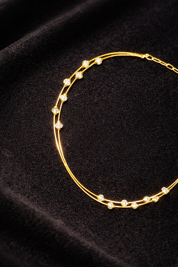 Stellara Golden Bead Drop Choker